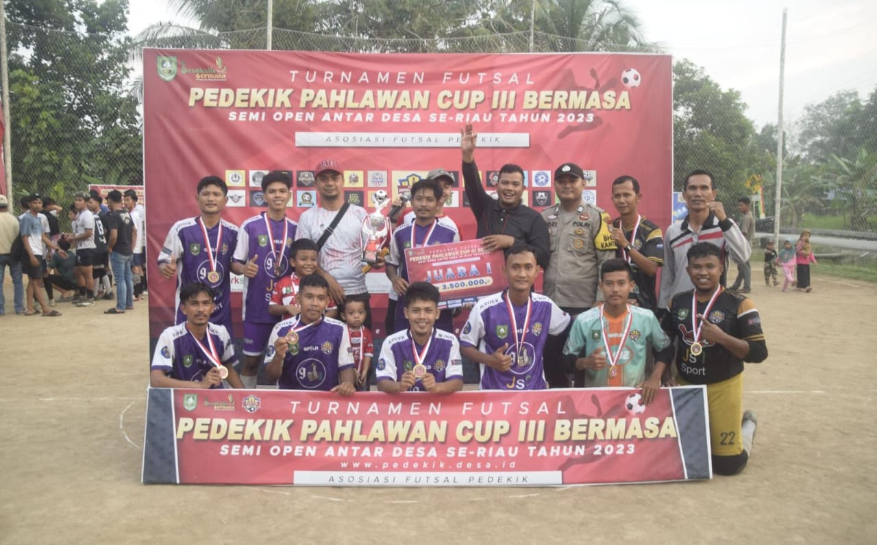 Alhamdulillah Tahun Ini, Tuan Rumah Berhasil Raih Juara I Pada Turnamen Futsal Pahlawan Pedekik Cup III Bermasa Se-Riau
